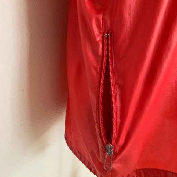 Vintage Izod Lacoste Windbreaker with hoodie, Size XL, color red - Picture 4 of 8